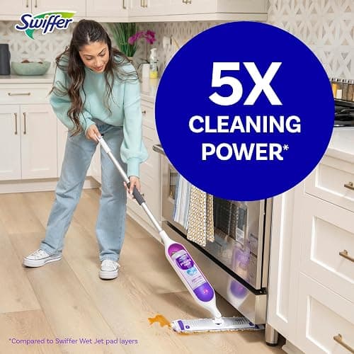 Swiffer PowerMop Multi-Surface Mop Kit for Floor Cleaning, Includes PowerMop, 2 Mopping Pad Refills, 1 Cleaning Solution with Fresh Scent and 2 Batteries thumbnail 3