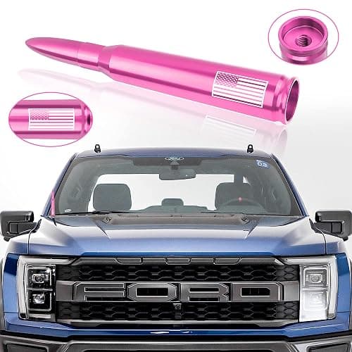 Car Bullet Antenna,Truck Exterior Decoration Accessories Car Vehicle Replacement Antenna Conpatible with Ford F150 RAM 1500 GMC Heavy Duty Pickup Trucks Accessories(New Upgrade Pink-U.S. Flag)… thumbnail 6