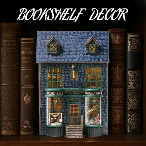 Flever Dollhouse Miniature DIY House Kit Creative Room with Furniture for Romantic Valentine's Gift (Magic Store) thumbnail 8
