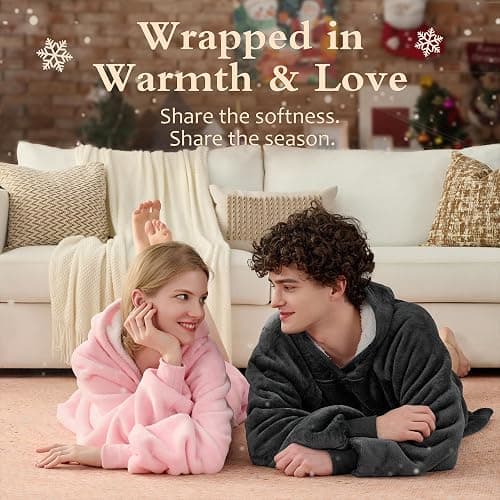Krifey Wearable Blanket Hoodie, Oversized Sherpa Fleece Sweatshirt with Giant Pocket, Birthday Gifts for Women, Warm Christmas Gift for Mom, Wife, or Girlfriend thumbnail 5