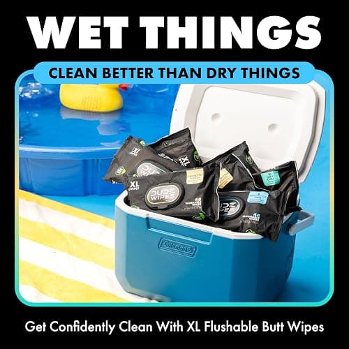 DUDE Wipes Flushable Wipes Variety sTOOL Kit Gift Set for Him - 9 Packs, 432 Total - Mint Chill, Shea Butter & Unscented - Sewer & Septic Safe thumbnail 5