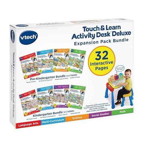 VTech Touch and Learn Activity Desk Deluxe 4-in-1 Pre-Kindergarten Expansion Pack Bundle for Age 2-4 thumbnail 7