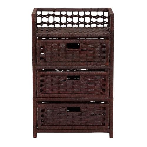 Household Essentials Woven 3 Drawer Chest with Cutout Handles thumbnail 5