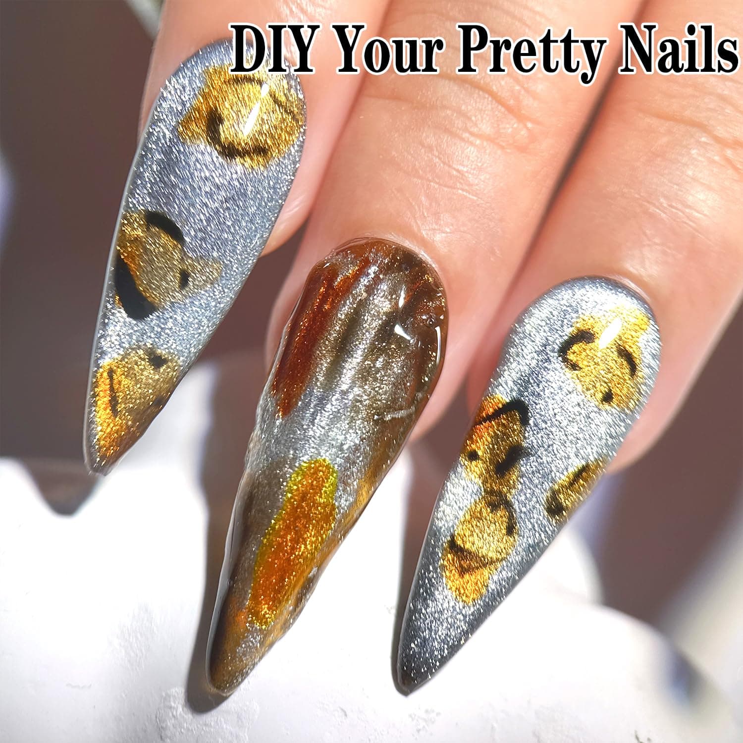 Senvenski Jelly Jelly Crystal Gel Nail Polish Nail Gel, Tortoise Shell Nails, Orange Clear Red Grey Brown Gel Nail Polish Gift UV LED Manicure Art Varnish Kit Set (BT6-002) thumbnail 4