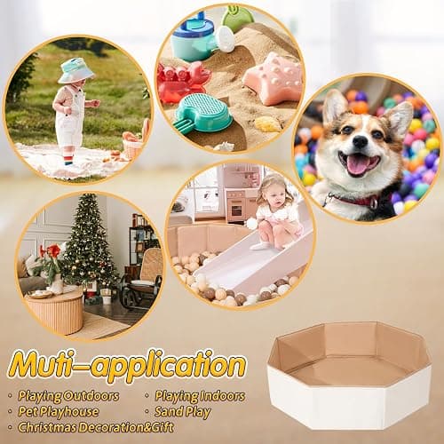 Foldable Ball Pits for Kids and Pets - Versatile Toddler Pool and Cat Ball Pit - Perfect for Girls and Boys Indoor and Outdoor Play Ball Pit - Easy to Assemble and Storage(Balls Not Include) thumbnail 5