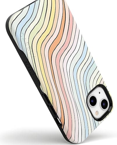 Casely iPhone 15 Case | Ride The Wave | Pastel Rainbow Lined | Bold Case | Compatible with MagSafe thumbnail 3