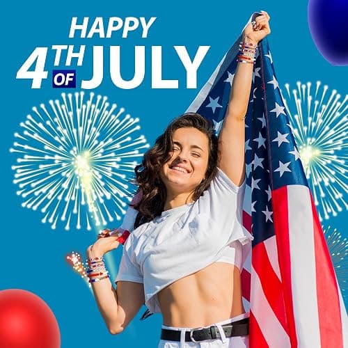 OHOME 4th of July Outfits for Women - 6 Pack Patriotic Bracelets | Fourth of July Decorations Accessories Shirts for Memorial Day Decorations - 250 Anniversary America Merchandise USA for Women thumbnail 6