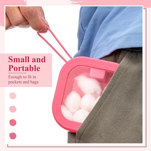 Kathfly 4 Pcs Pink Color Hair Tie Organizer Portable Hair Accessory Storage Containers Stackable Tie Bobby Pin Holder Home Cotton Swab Dispenser Accessories Jewelry Organizer Box thumbnail 6