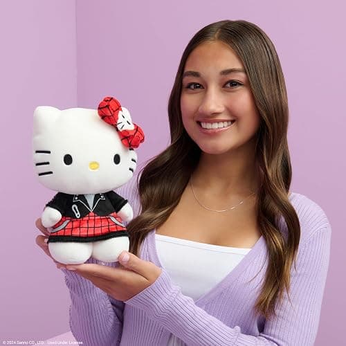 Jazwares Hello Kitty and Friends Series 2, Hello Kitty Red Punks Plush - Officially Licensed Sanrio Product from Ages 6+ thumbnail 2