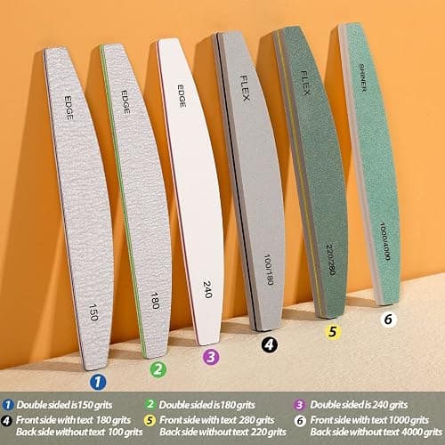 Teenitor Nail File Buffer, Nail Files, Nail Buffer Set to File, Shape,Smooth, Buffer and Shine Nails, Half-Moon thumbnail 2