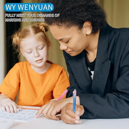 WY WENYUAN Cute Pastel Ballpoint Pens, Fine Point Smooth Writing, Colorful Pens, Black Ink 1.0 mm Journaling Pens Office Supplies for Women & Men, Note Taking thumbnail 2