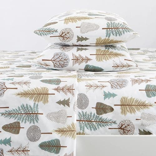 Great Bay Home Twin Size Microfiber Sheet Set - Lodge Decor 3-Piece Bed Sheets - Ultra-Soft and Smooth Brushed Microfiber Woodland Decor Bedding (Forest Trail) - Twin - 12 - Forest Trail thumbnail 4
