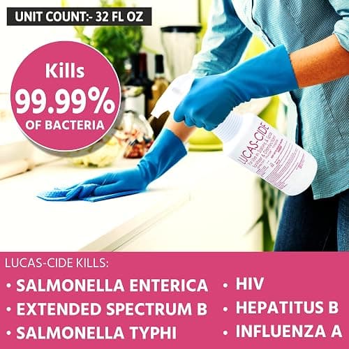 LUCAS-CIDE Salon and Spa Disinfectant Multipurpose Surface Sanitizer, Hospital Grade, EPA Disinfectant Cleaning Supplies Solution 1 Gallon - Pink thumbnail 2