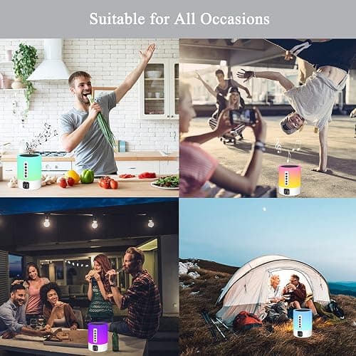 Alarm Clock Bluetooth Speaker, Night Light White Noise Machine Touch Bedside Lamp with Alarm Clock for Kids Multi-Color Changing Night Light Xmas Gifts for Teenage Girls Boys Women Teen Girl Gifts thumbnail 8