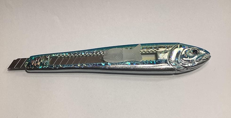 Translucent Blue Fish Shaped Box Cutter Detailed Glossy thumbnail 3