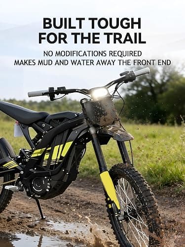 JFG RACING Electric Dirt Bike Universal Front Number Plate,PP Plastic Black | 4 Straps included,flat decal face,for Surron Light Bee X,for Yozma IN10,for Tutti Soleil,for Eskute,for Heybike,for Eride Pro thumbnail 4