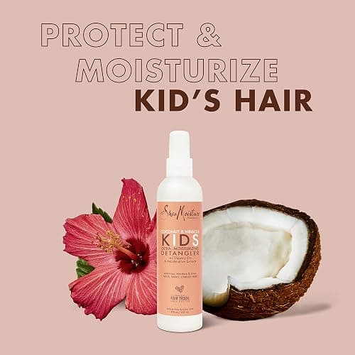 Shea Moisture Hair Care, Coconut & Hibiscus Kids Extra Moisturizing Detangler, Anti-Frizz, Moisture & Shine for Thick, Wavy, Unruly, Curly Hair, Spray On & Leave-In, 8 Fl Oz thumbnail 4