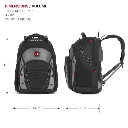 Wenger Synergy Laptop Backpack, Fits 16 Inch Laptop, Men's and Women's Laptop Bag, Black/Grey thumbnail 5