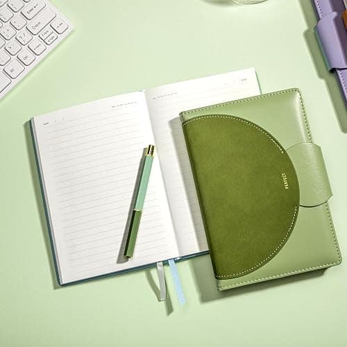 CAGIE Lined Journal for Women, 100GSM Leather Journals for Writing with Buckle Closure,A5 Hardcover Diary Journaling Notebooks for Business Work School Note Taking 5.9" x8.59 (Green) thumbnail 9