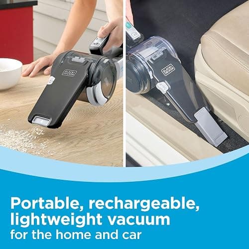BLACK+DECKER dust buster PIVOT VAC Handheld Vacuum Cordless, Car Vacuum Portable Rechargeable, Extendible Crevice Tool and 200 Degree Pivoting Nozzle, Strong Suction, Lightweight (BDH2000PL) thumbnail 6