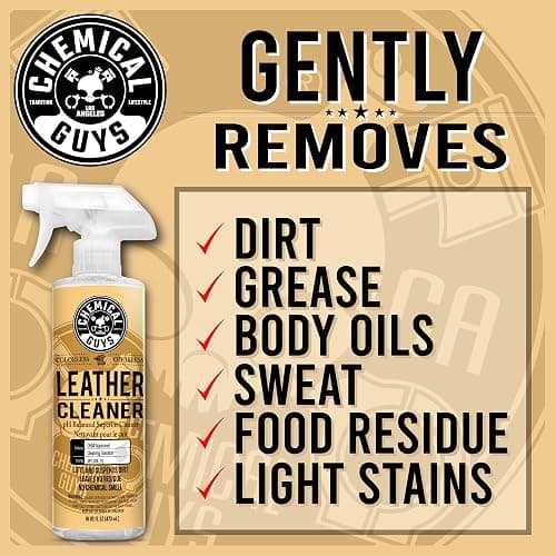 Chemical Guys Colorless and Odorless Leather Cleaner - Safe for Natural, Synthetic, Faux, and Pleather, Car Interior Cleaner, Safe for Furniture, Boots, Apparel, & More - 16 oz thumbnail 2