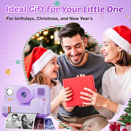 Instant Print Camera for Kids, App Printing, 1080P Video, Dual-Lens Selfie Digital Camera with 32G SD, Christmas Birthday Gifts for Girls Boys 4 5 6 7 8 9 10 11 12 Year Old, Toddler Toy_Purple thumbnail 8