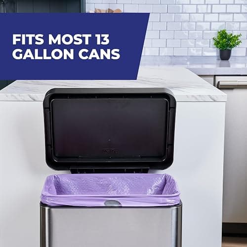 Hefty Ultra Strong 13 Gallon Trash Bags, Tall Kitchen Trash Bags 13 Gallon Size, Resist Leaks, Punctures, and Rips, Continuous Odor Control, Purple, Fabuloso Scent, 110 Bags thumbnail 8