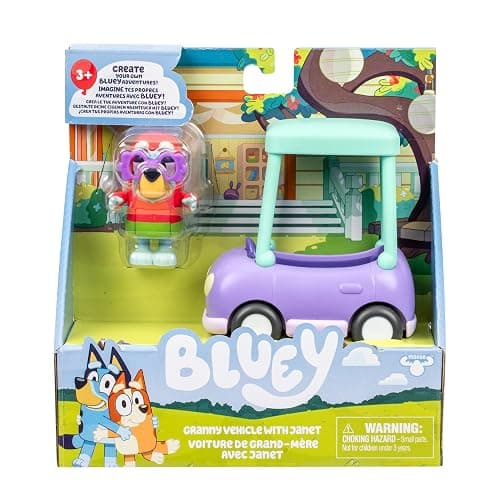 Bluey Basic Granny Toddler Toy Car, 3” Articulated Janet Kids Toy, Immersive Car Toys for Toddlers of Ages 3+ - Image 1