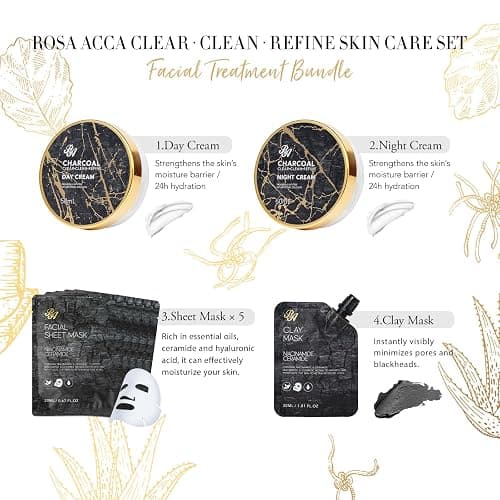 Valentines Day Gifts for Women & Men, Charcoal 23 Pcs Skin Care Set, Bath and Body Kit, Spa Gift Set, Birthday Gifts, Serum, Face Oil, Sheet Mask, Clay Mask, Bath Bombs, Christmas, Mother Day, Dad thumbnail 3