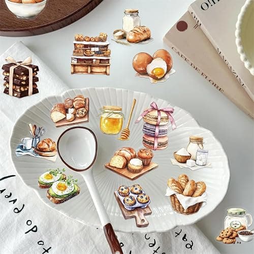 Funny Baking Stickers,50Pcs Realistic Transparent Bakery PET Stickers,Cute Waterproof Sticker for Laptop,Stationery,Luggage Scrapbooking,Water Bottles,Phone Case,Bakery Themed Party Decorations thumbnail 7