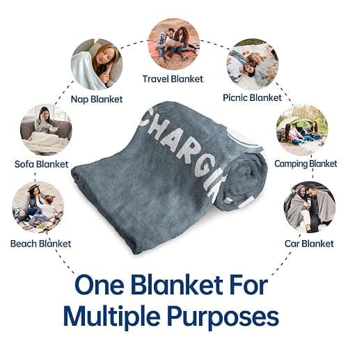 Funny Gifts for Grandpa Christmas, Grandpa is Charging Sloth Blanket, Grandpas Birthday Gift, Grandpas Gifts from Grandkids for Fathers Day, Soft Sloth Blanket for Grandfather 60" x 80" thumbnail 6