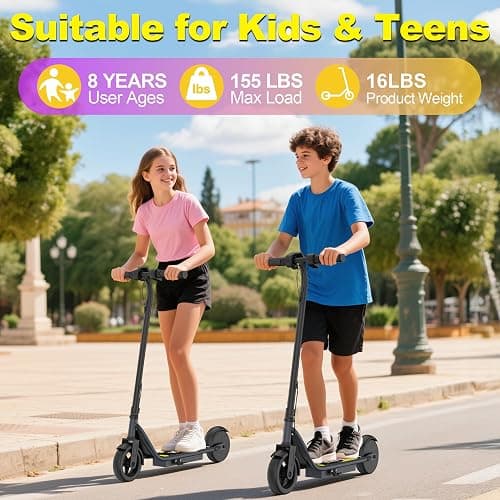 VOLPAM Electric Scooter, 350W/500W Powerful Motor, 8.5"/10" Solid Tires, 19/22Mph, 28/23/21/16 Miles Max Range, Dual Braking thumbnail 5