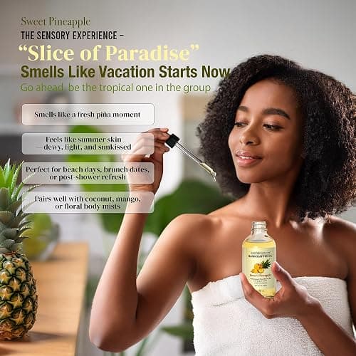 Soothing House Sweet Pineapple Body Oil - Moisturizing Body Oil for Soft, Glowing Skin with Almond & Jojoba Oil (4 fl oz) thumbnail 4
