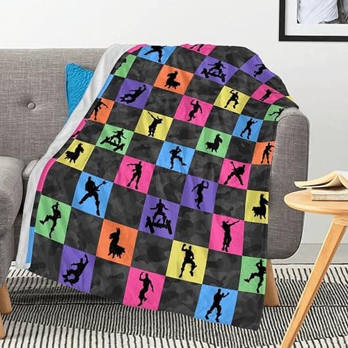 Colorful Game Blanket Soft Fleece Throw - Ideal Gamer Gift for Kids Teens and Adults - Warm, Cozy & Stylish Game-Themed Room Decor 40"x50" thumbnail 3