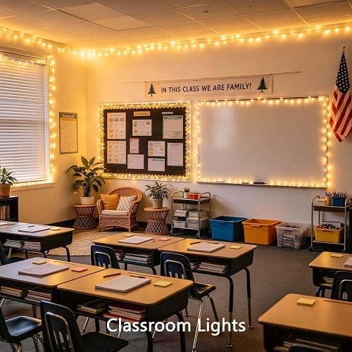 JMEXSUSS 100 LED String Lights Indoor Bedroom Warm White Christmas Lights | 8 Modes Plug in Classroom Lights, 33 ft Connectable Room Fairy Twinkle Light Outdoor for Mirror Room Home Garden Xmas Tree thumbnail 4
