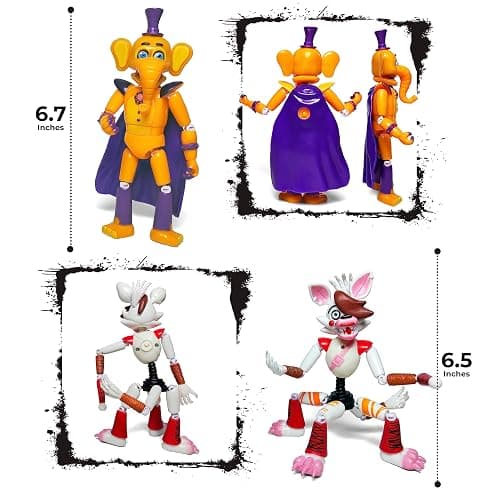 Toysvill 8 pcs Inspired by Game Five Night Toys | Ultimate Custom Night Collection | FNAF Action Figure [Withered Bonnie, Orville, Mangle, Gator, Happy Frog, Roxanne Wolf, Chica, and Music Man] thumbnail 6