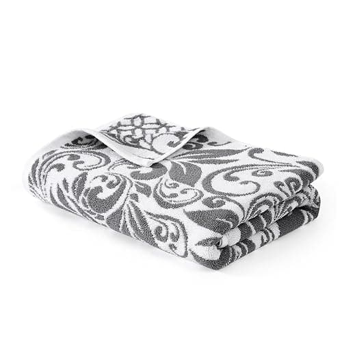 Modern Threads Trefoil Filigree 6-Piece 100% Cotton Towel Set – Reversible Yarn Dyed Jacquard – Includes 2 Bath Towels, 2 Hand Towels, 2 Washcloths – Absorbent, Quick Dry, Soft & Durable – Dark Gray | 6-Piece, Reversible, Yarn Dyed, Jacquard, Hand Towels, Washcloths, 100% Combed Cotton thumbnail 6