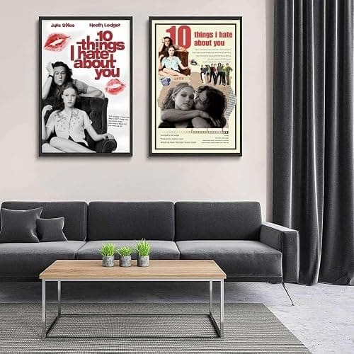 (Set of 2) 10 Things I Hate About You Poster 12x18inch(30x45cm) Vintage Movie Canvas for Bedroom Posters for Room Aesthetic Wall Art Decor Posters & Prints Posters Sty thumbnail 2