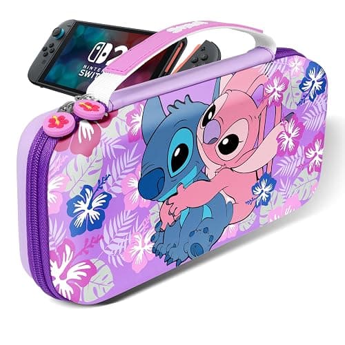 Xcitifun Carrying Case Designed for Nintendo Switch 2 for Kids Girls Boys Cute Kawaii Travel Carry Bag for Switch 2 (2025) 10 Game Cartridge Switch 2 Protective Cover Carrying Cases - Purple Hug - Image 1