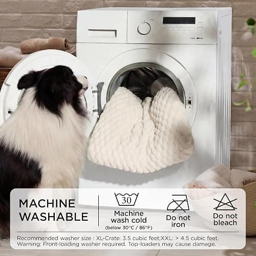 Bedsure Small Washable Dog Bed for Crate, Soft Fluffy Bubble Fleece Pet Bed Mat, Non-Slip and Machine Washable Kennel Sleeping Pad for Small Dogs/Puppy/Cat, for Crate/Floor/Car, 23"x17"x3", Beige thumbnail 7