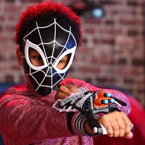 SPIDER-MAN Marvel Symbiote Tri-Shot Blaster & Mask, Role Play Gauntlet & Mask for Costume Additions, Super Hero Toys for Kids Ages 5+ thumbnail 6