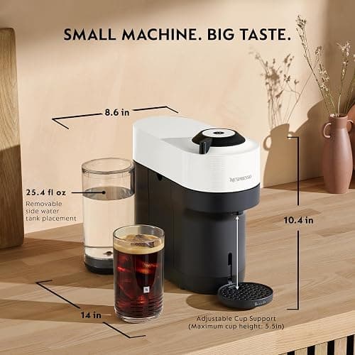Nespresso Vertuo Pop+ Coffee and Espresso Maker by Breville with Milk Frother, Coconut White thumbnail 3