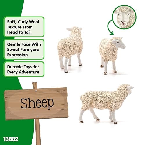 Schleich Farm World, Realistic Farm Animal Toys for Kids and Toddlers, Sheep Toy Figurine, Ages 3+ thumbnail 3