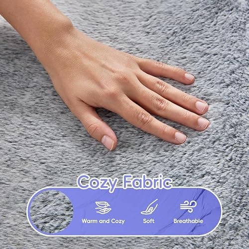 Hobestluk Giant Memory Foam Bean Bag, No-Assembly, Plush Grey Single | High Density Memory Foam, Washable & Removeable Cover, Durable Zipper, Skin Friendly Fabric, Soft Faux Fur, No Assembly thumbnail 5