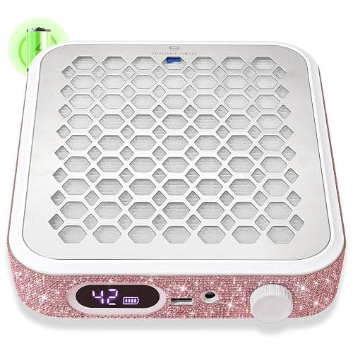 CHRISTINE SHELLY Nail Dust Collector, Rechargeable Dust Collector Nail Tech, Powerful Vacuum Fan Vent Dust Collector Extractor Dust Suction Machine for Acrylic Nails Polishing, Nail Salon&Home, Pink - Image 1