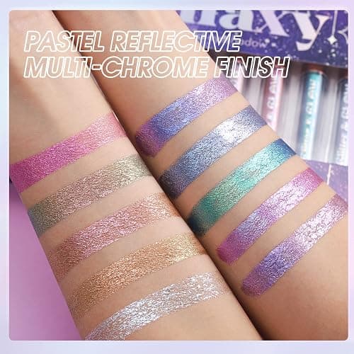 BestLand Liquid Glitter Eyeshadow Set, Multichrome Glitter Shimmer Eye Looks Waterproof Long Lasting Quick-Drying Sparkling Eye Shadow Liquid Highlighter Christmas Makeup Kits (Magic Color) thumbnail 4