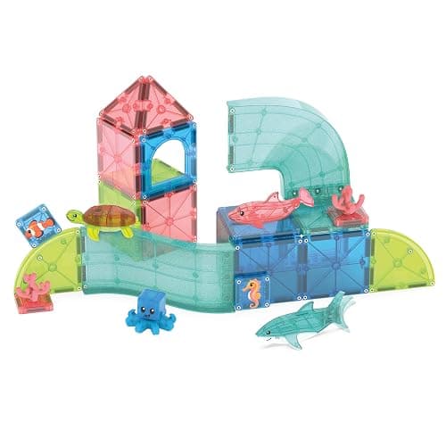 MAGNA-TILES Coral Reef 25-Piece Magnetic Construction Set, The Original Magnetic Building Brand thumbnail 7