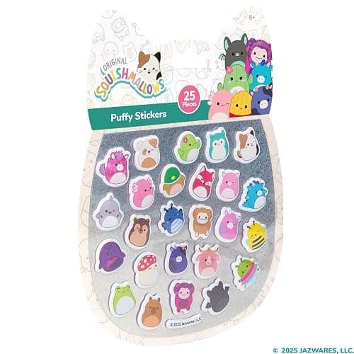Original Squishmallows Squishy Stickers, Sticker Book of Your Favorite 'Mallows, Cute Stickers for Kids, Fun School Supplies, Classroom Prizes and Incentives, Cool Stuff for Gift Baskets thumbnail 9