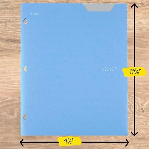 Five Star 2-Pocket Folder, Plastic Folder with Stay-Put Tabs, Fits 3-Ring Binder, Holds 8-1/2" x 11" Paper, Pacific Blue (333420C-ECM) thumbnail 3