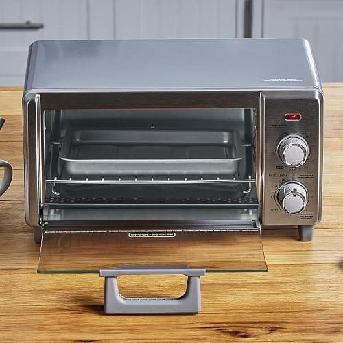 BLACK+DECKER Crisp 'N Bake Air Fry Countertop Convection Toaster Oven, Medium Capacity, 4-Slice, 5-in-1, Fits 9” Pizza, 30-Min Timer, Bake, Broil, Air Fry, Toast, Keep Warm, Stainless Steel thumbnail 10